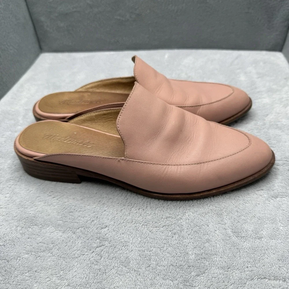 Madewell Frances Loafer Mules Women's 6.5 Blush Pink Leather Backless Flats